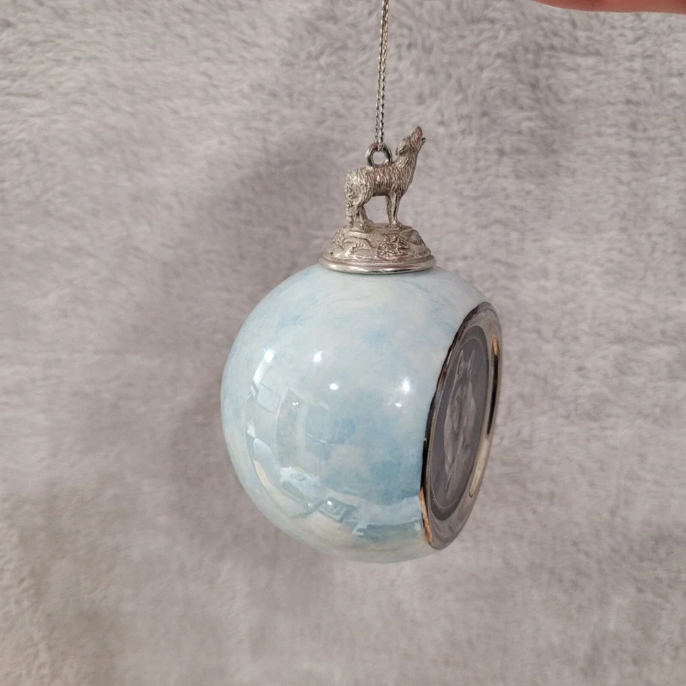 Bradford Exchange Spirit of The Wilderness Wolf Ornaments Set of 2 VTG 1997